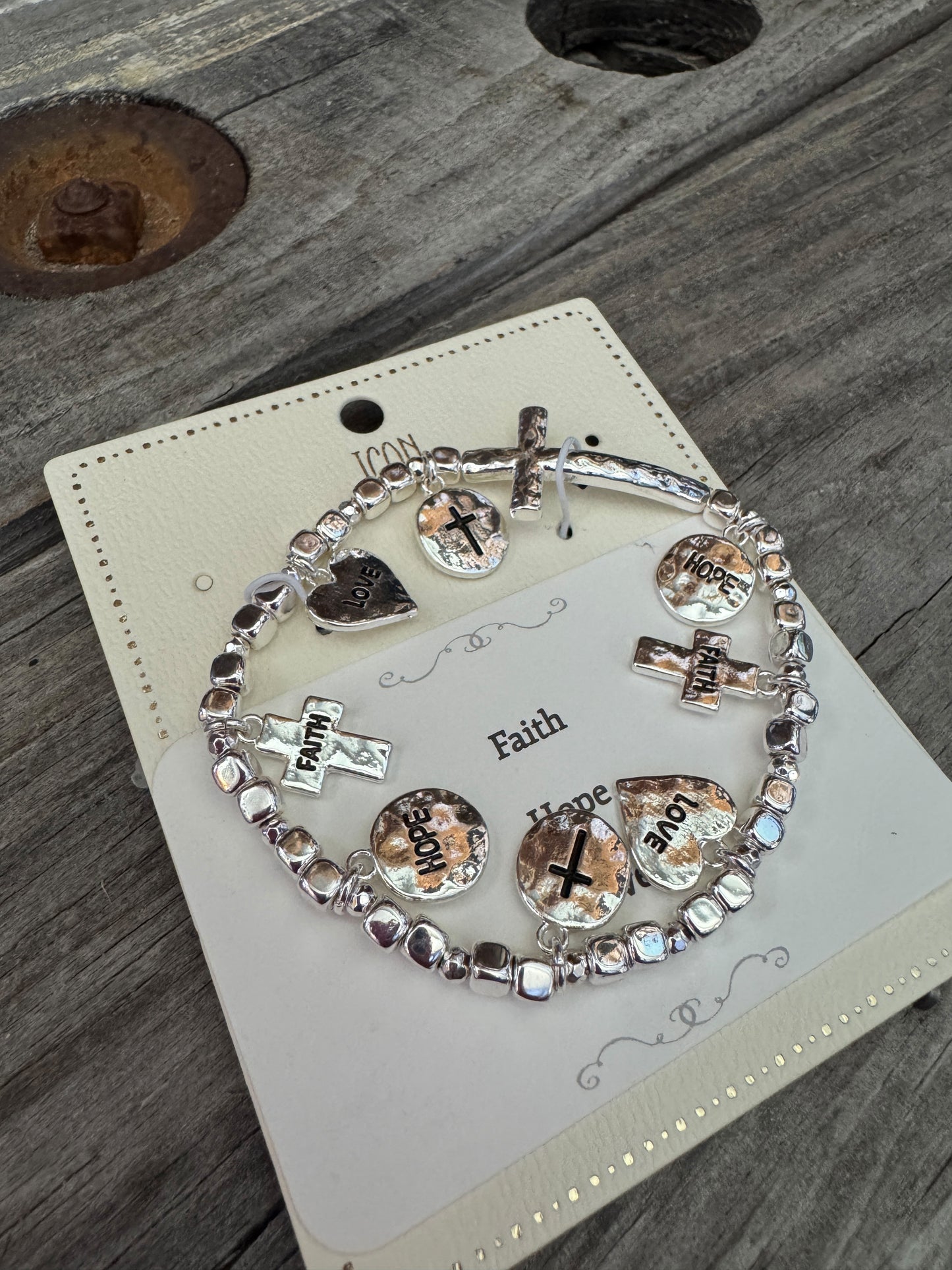 Faith, Hope & Love Charm Bracelet