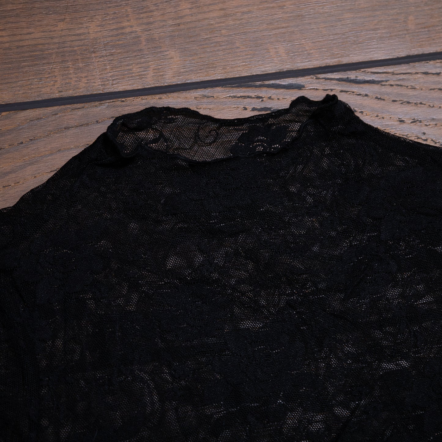 Midnight Rose Lace Mesh Long Sleeve Top