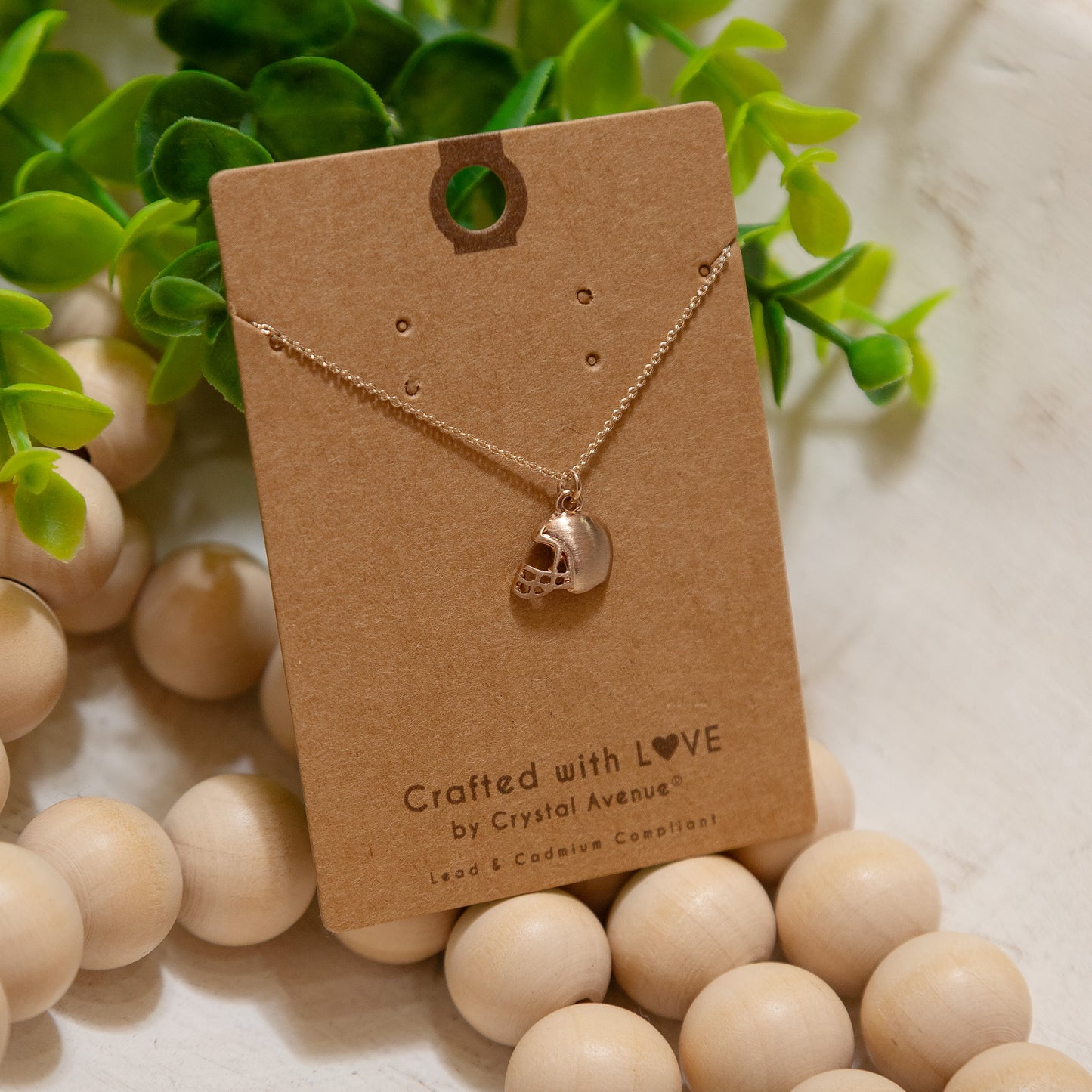 Friday Night Lights Football Helmet Necklace 🏈 – Dainty Gold Sports Charm Necklace