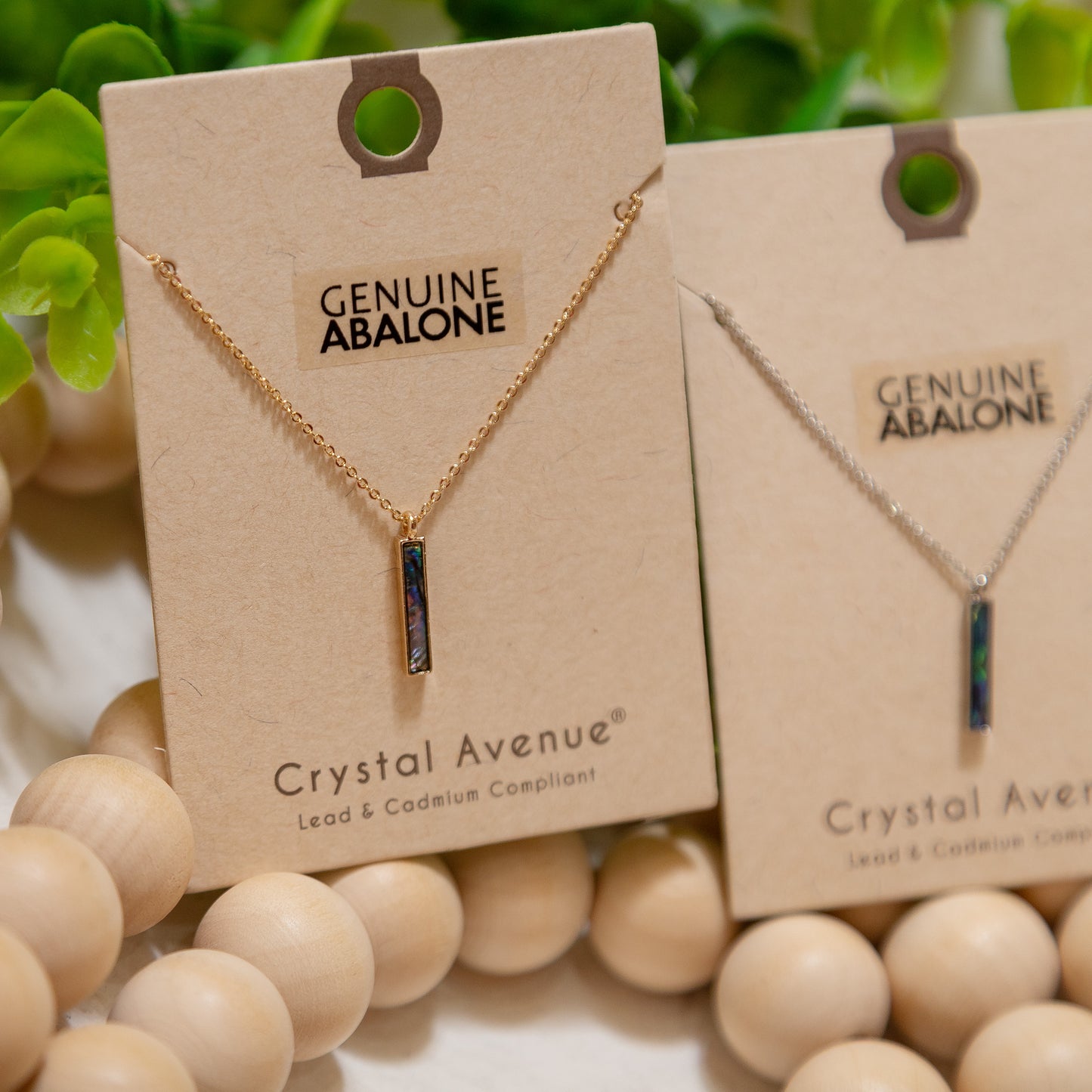 Ocean Whisper Abalone Bar Necklace ✨ – Genuine Abalone Vertical Pendant Necklace (Gold or Silver)