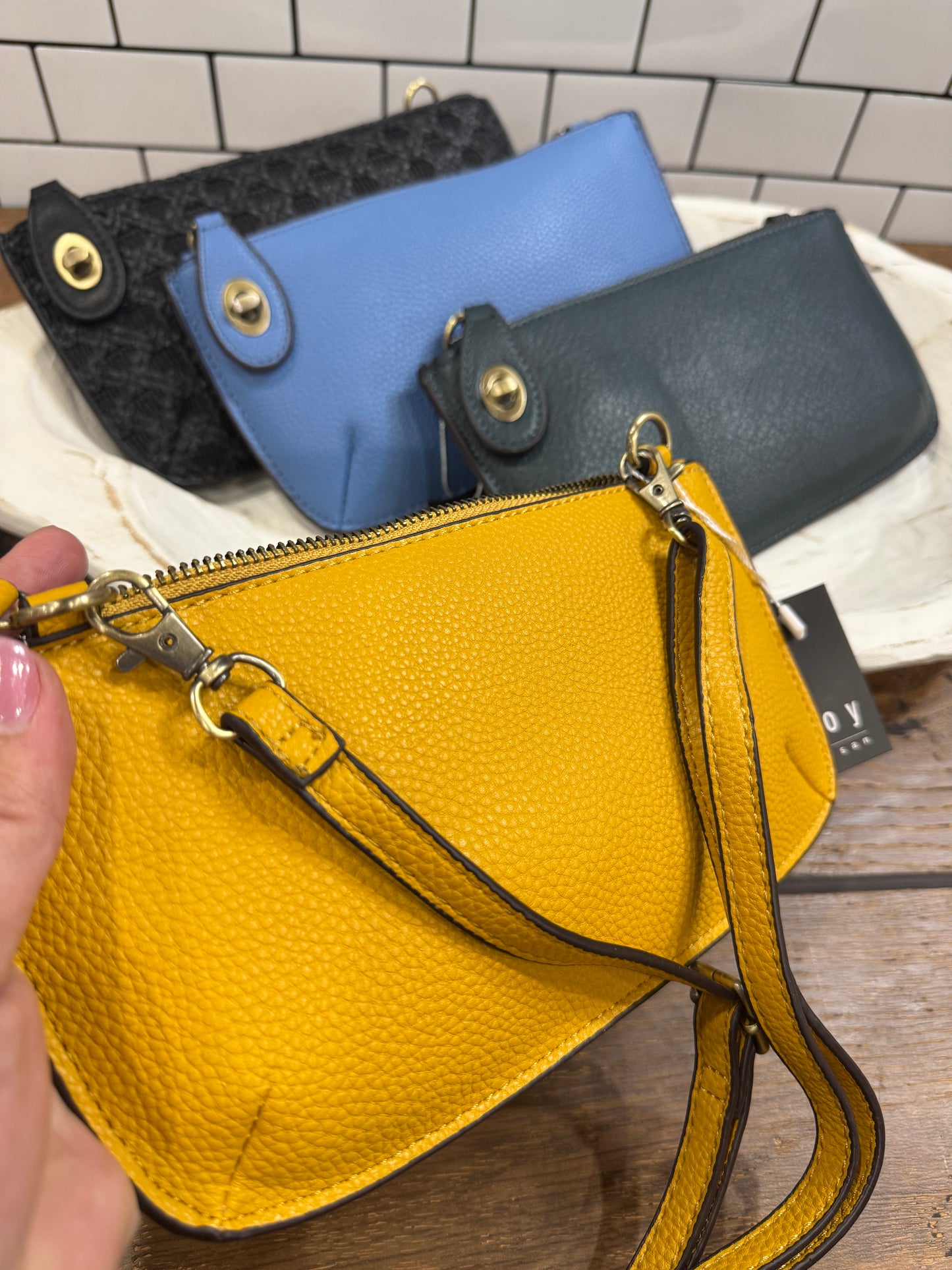 Joy Susan mini crossbody wristlet clutch in vegan leather
