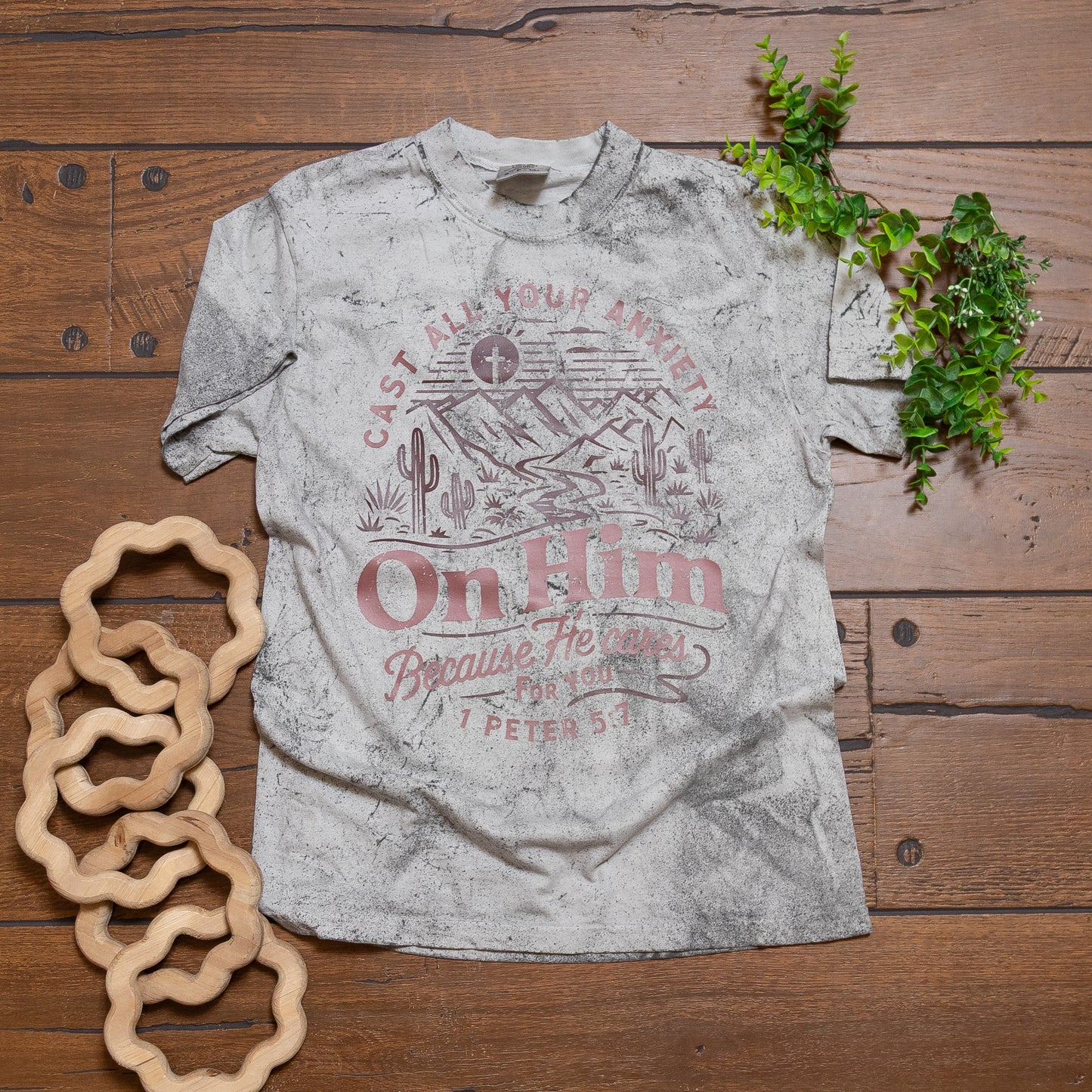 Cast All Your Anxiety On Him Graphic Tee – Faith Inspired Christian Shirt