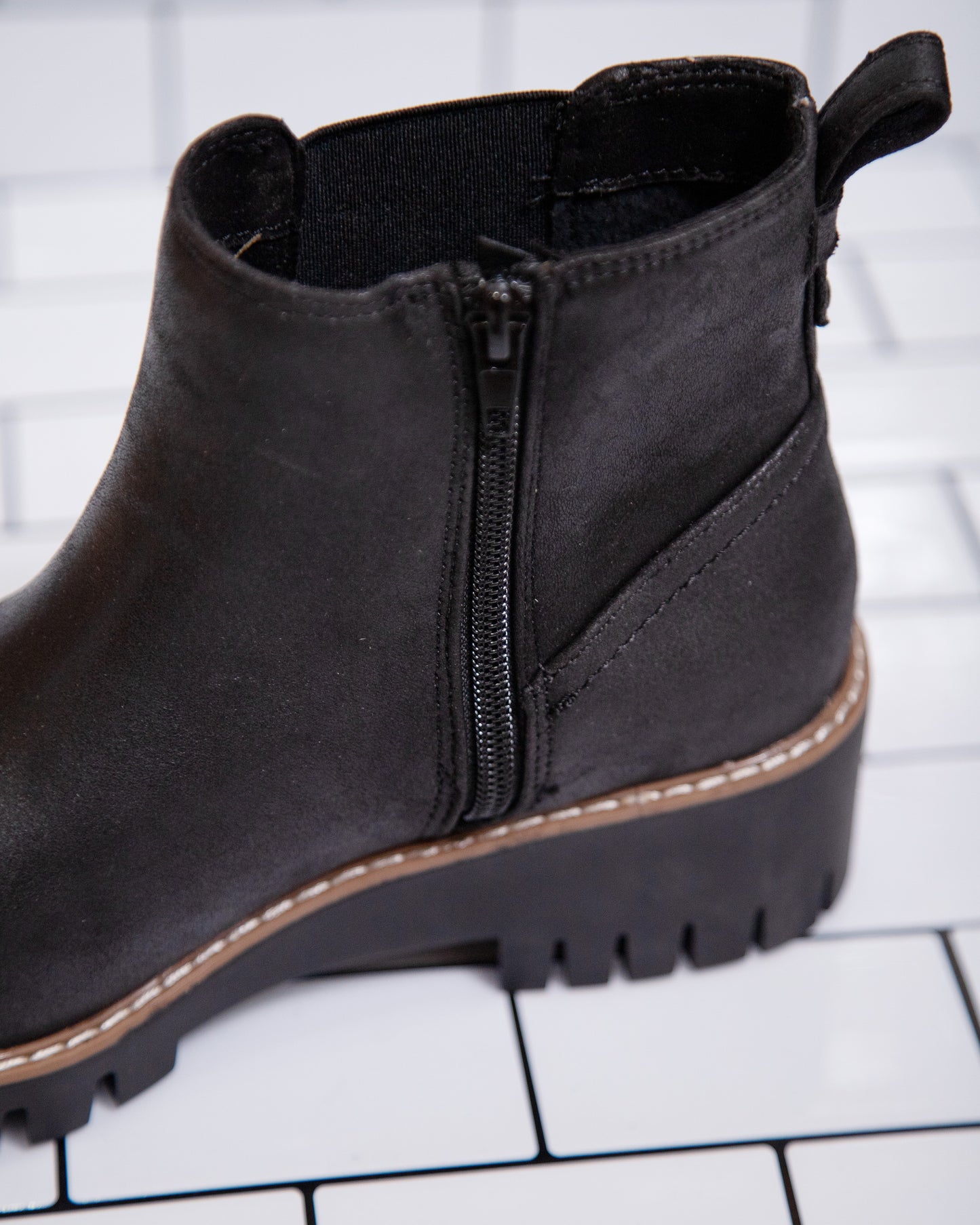 Black Platform Chelsea Boots – Chunky Sole Ankle Booties by Very G