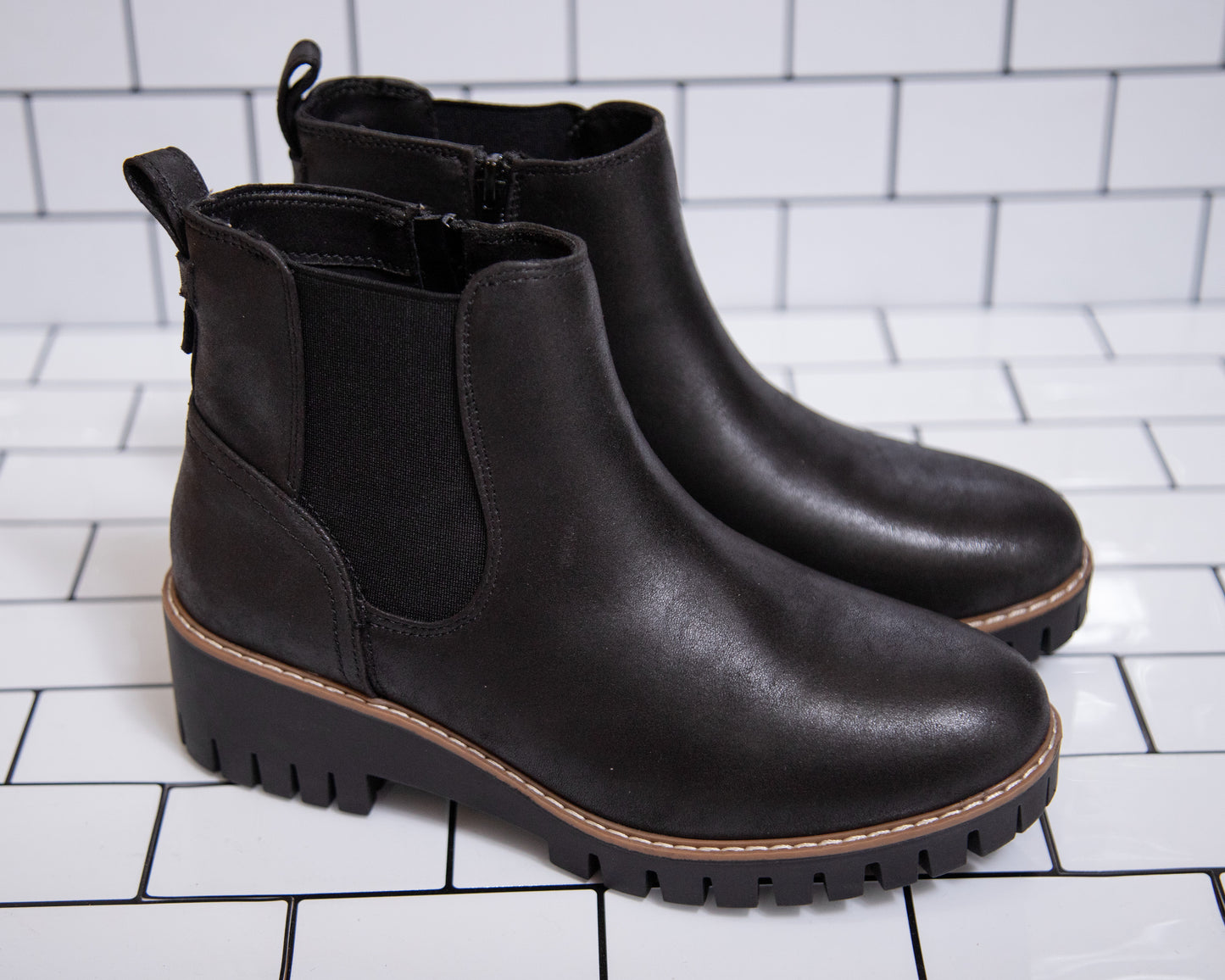 Black Platform Chelsea Boots – Chunky Sole Ankle Booties by Very G