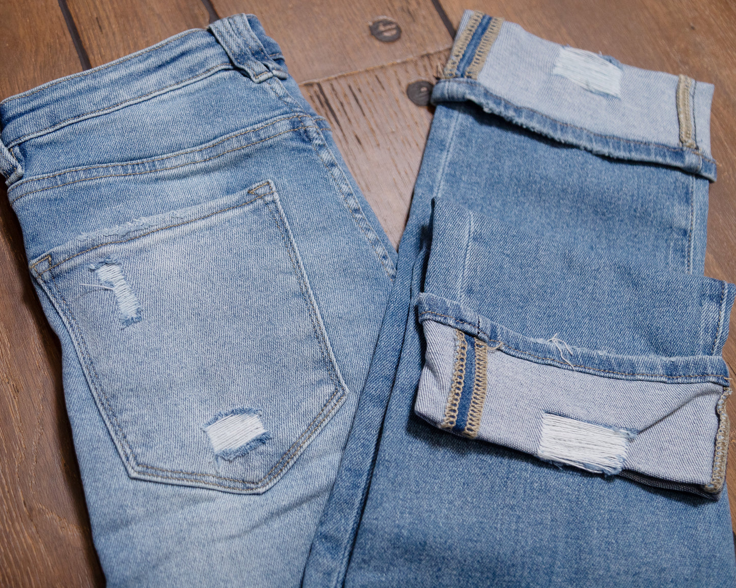 Lucky & Blessed Light Wash High Rise Boyfriend Jeans – 32” Inseam JE274