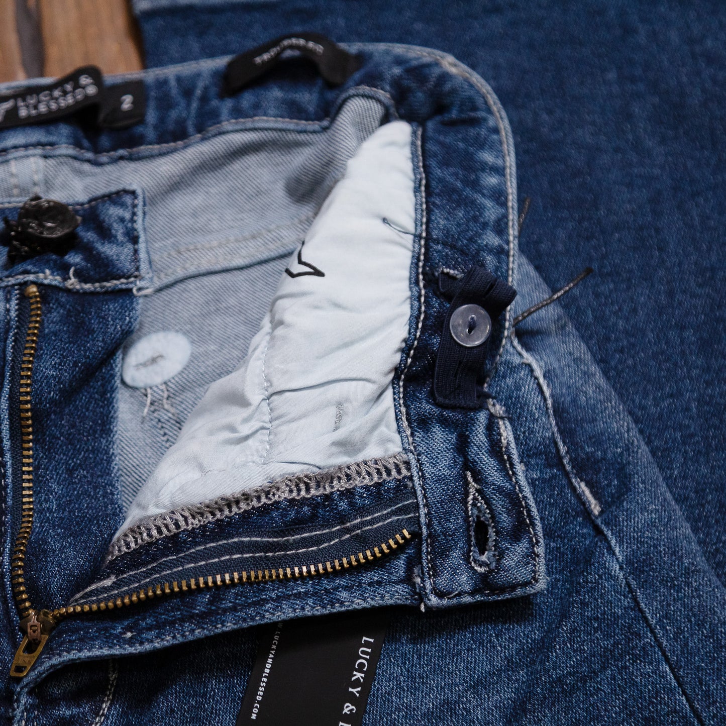 Lucky & Blessed High Rise Trouser Jeans β Dark Wash Western Style, 32β Inseam (Regular & Plus Sizes) JE305