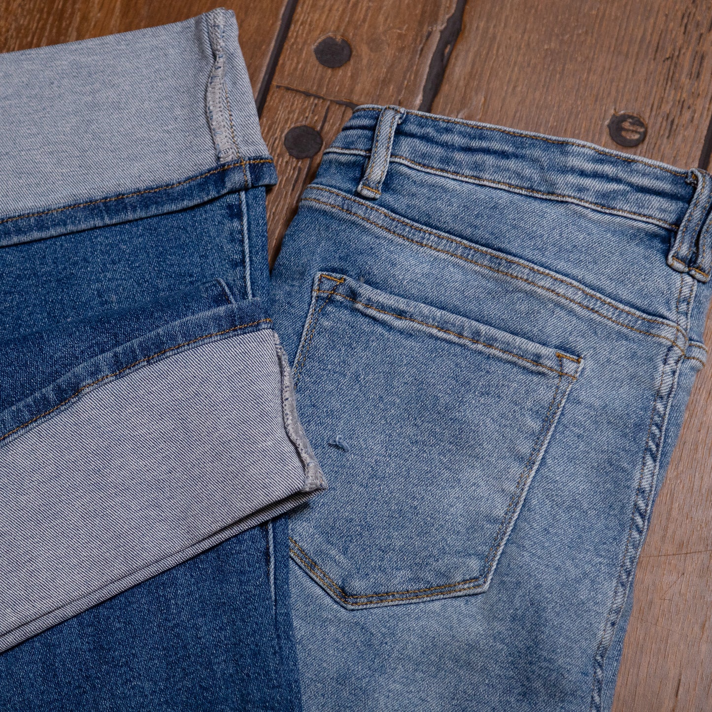 Lucky & Blessed Wide Leg Jeans β Mid Wash, High Rise, Distressed (Plus Size)JE239