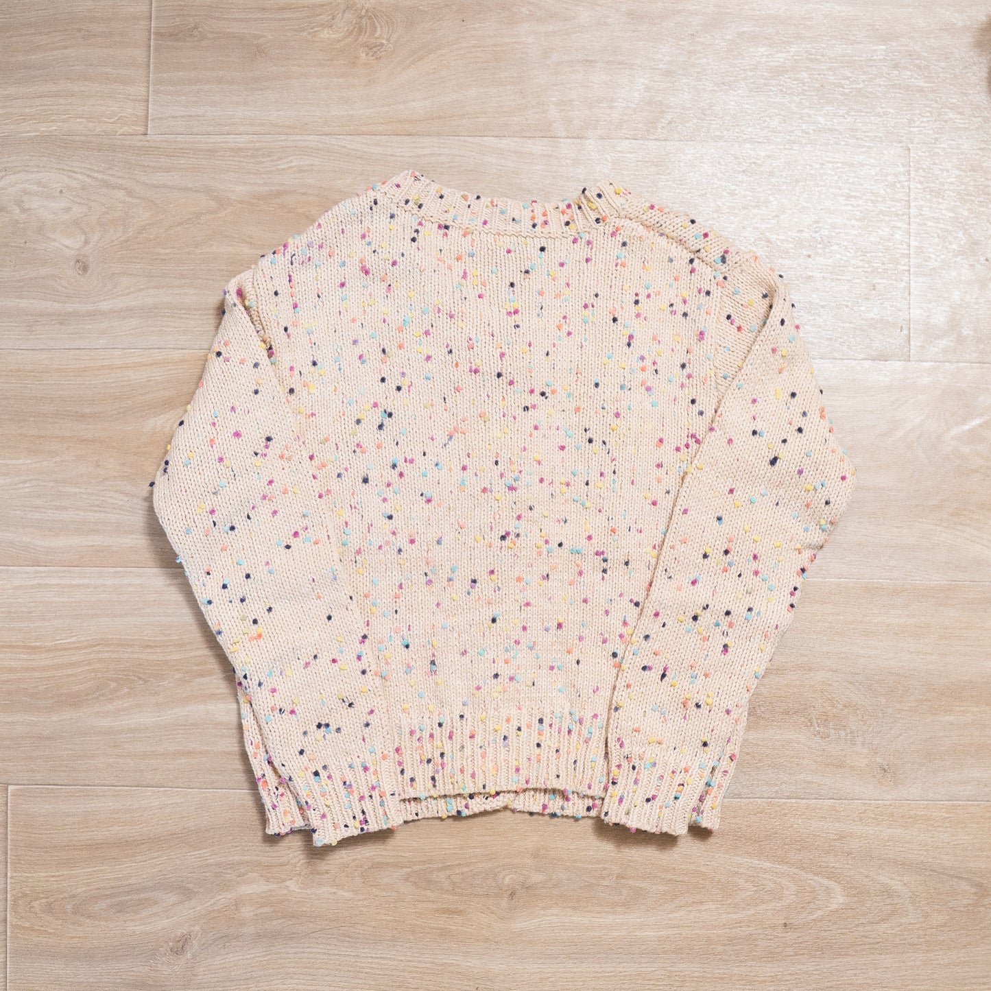 Apricot Rhinestone Confetti Sweater Cardigan | Sparkly Multicolor Knit Boutique Layer