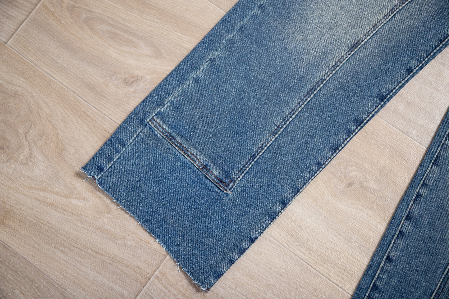 Lucky & Blessed Vintage Wash Straight Jeans – Mid Rise, Raw Hem, 28” Inseam (Regular & Plus Sizes)