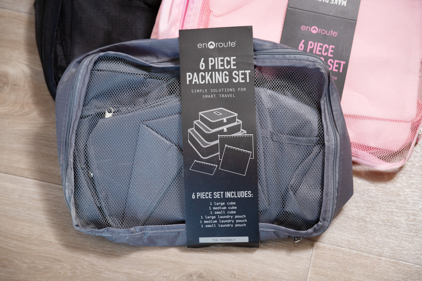 En Route Travel Cube Set | Six‑Piece Lightweight Mesh Packing Cube System