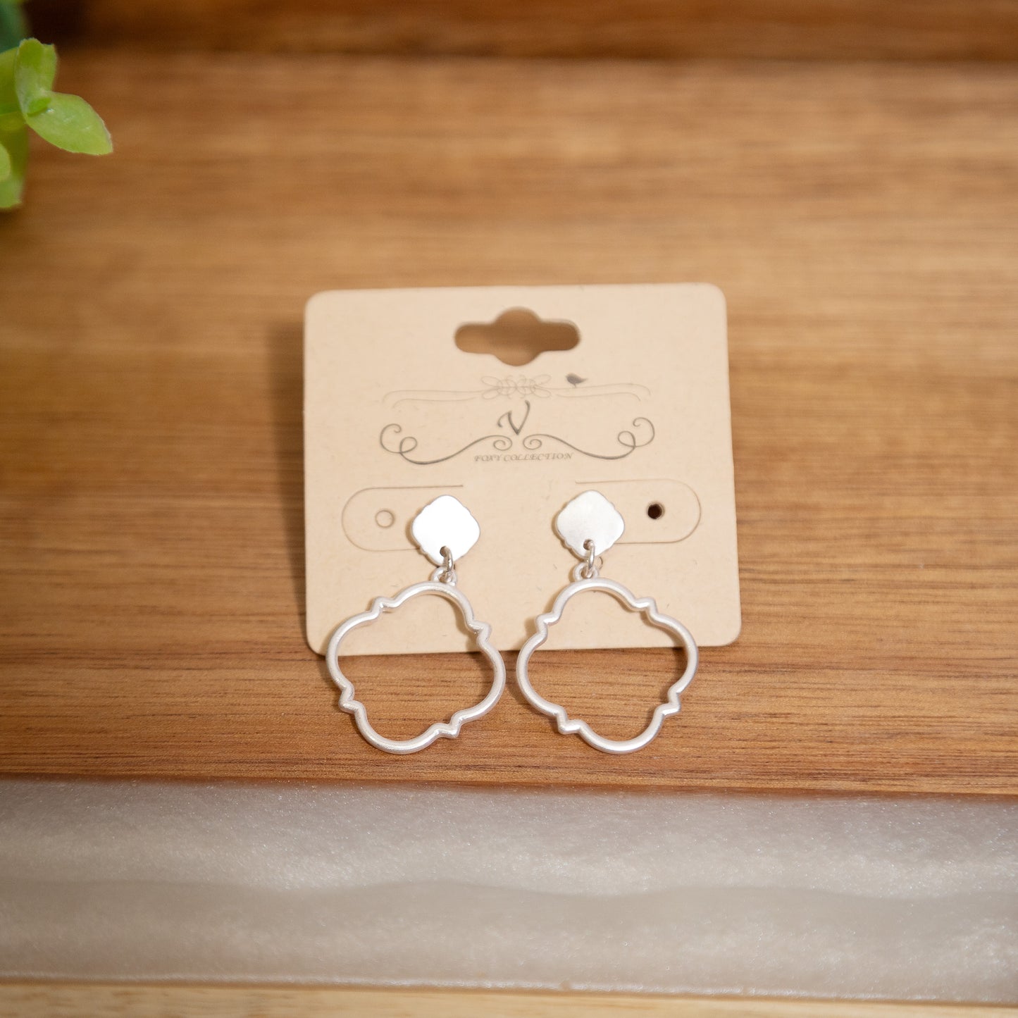 Silver Quatrefoil Dangle Earrings – Lightweight Boutique Style