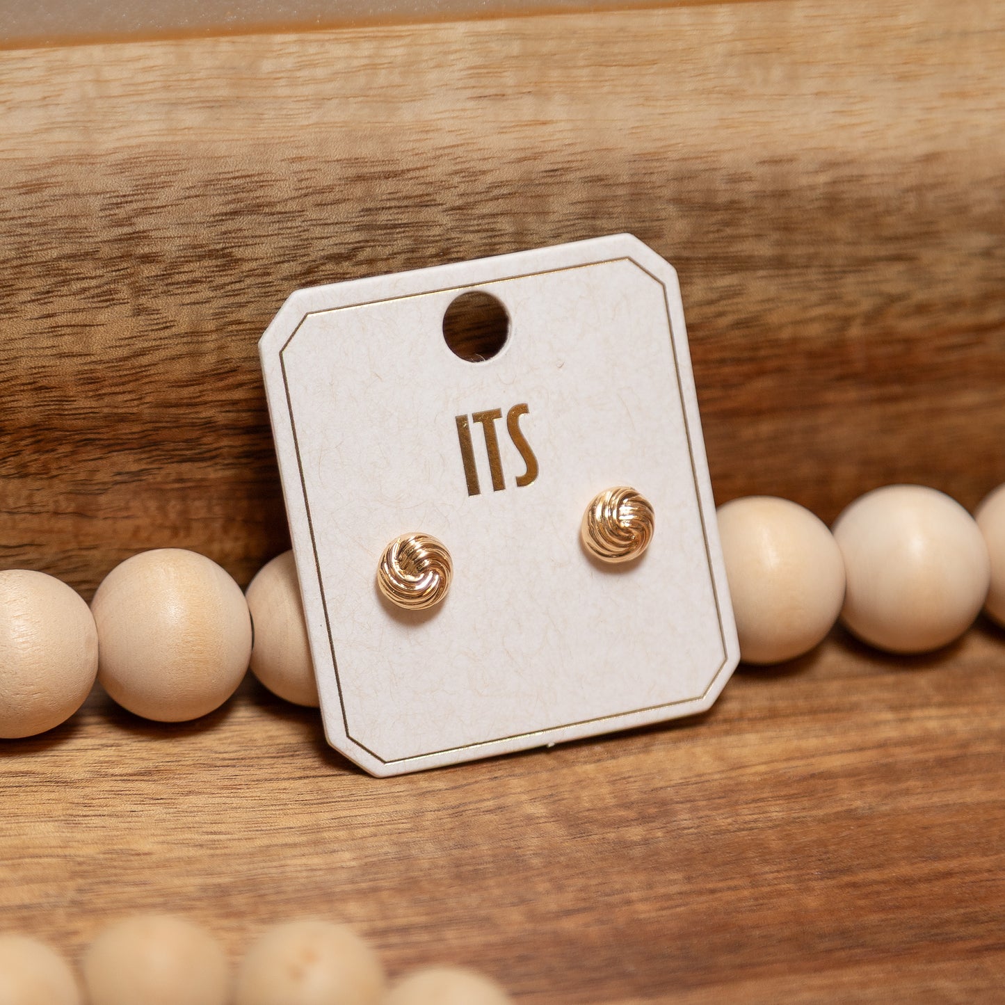 Golden Knot Stud Earrings | Textured Gold Everyday Stud Earrings