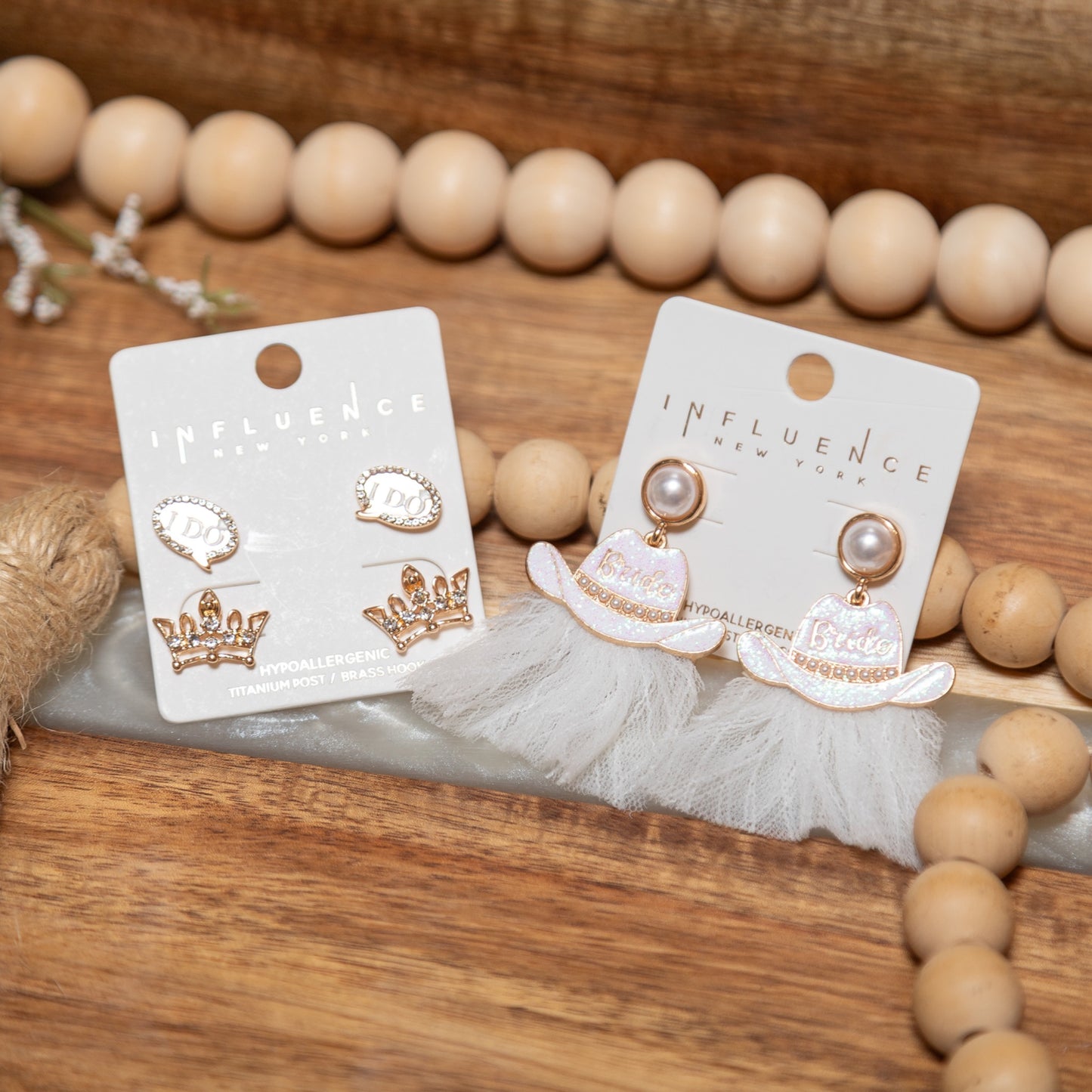 Last Rodeo Bride Fringe Earrings | White Cowgirl Hat Bridal Statement Earrings