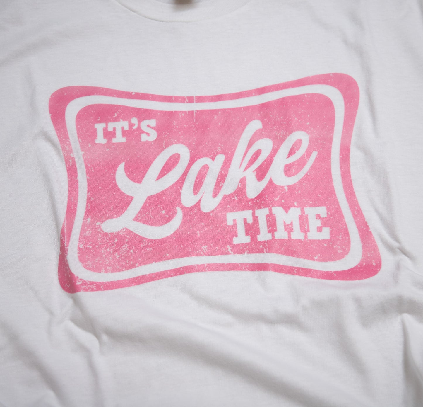 It's Lake Time – Pink Retro Graphic Tee