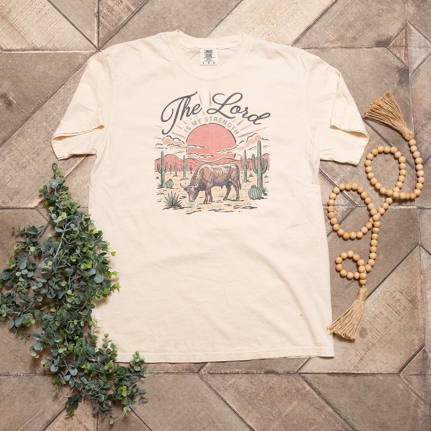 The Lord Is My Strength Graphic Tee | Christian Western Faith T-Shirt