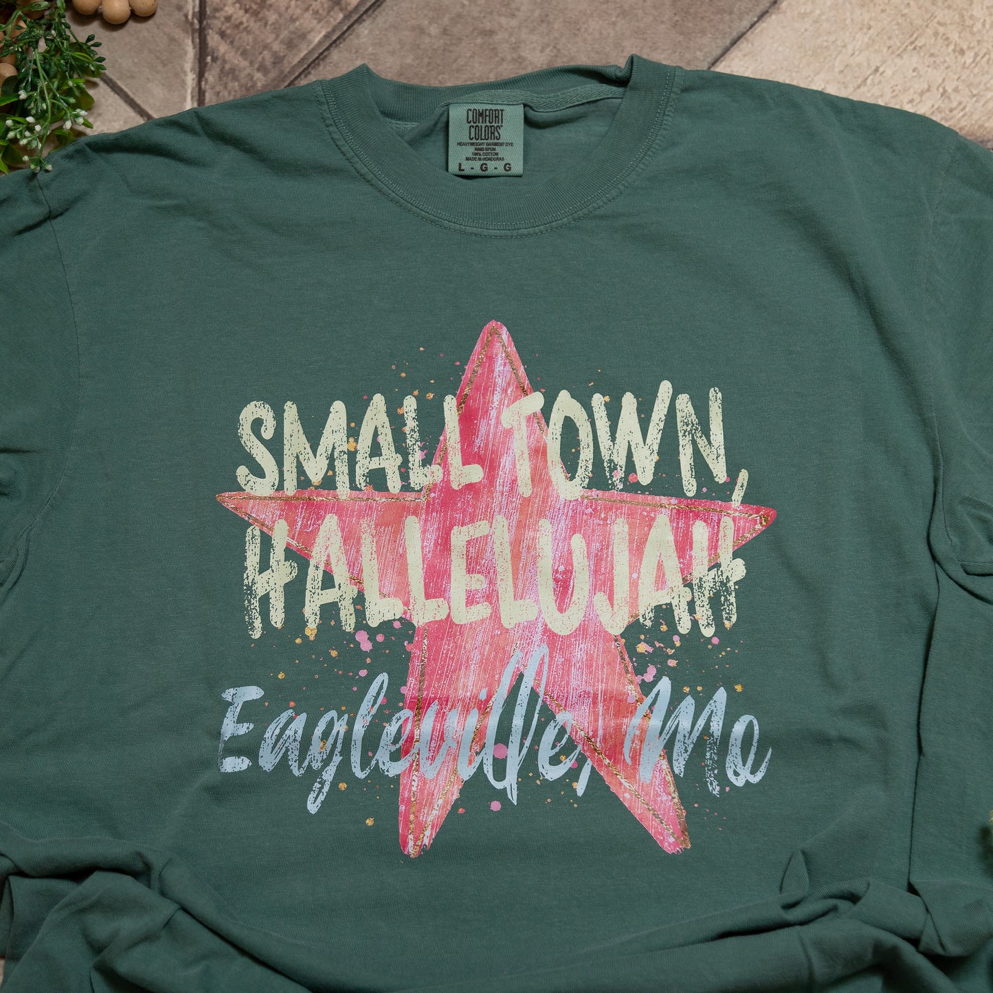 Small Town Hallelujah Eagleville MO Graphic Tee | Comfort Colors Faith Shirt