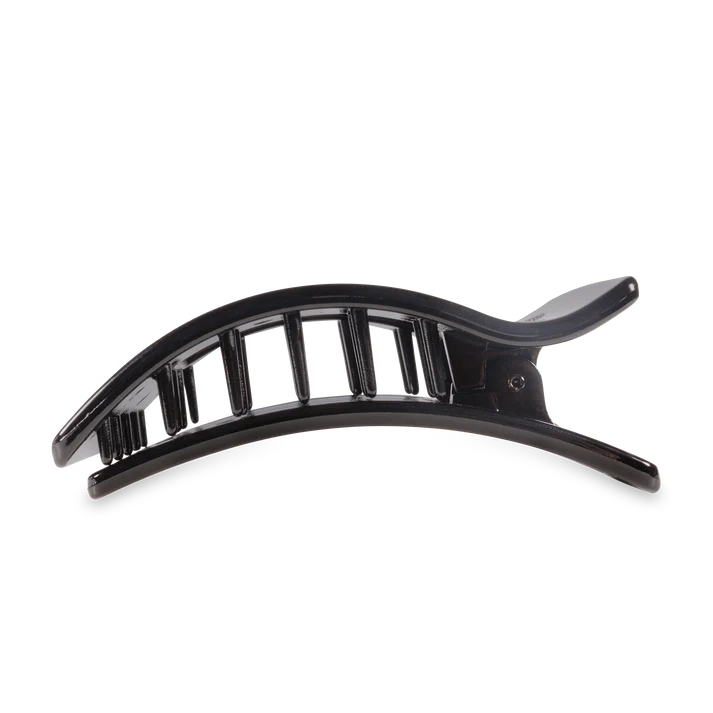 “TELETIES large flat rectangle clip for thick hair”
“No-snag hair clip with strong hold for long hair”
“Flat-back comfortable claw clip by TELETIES”