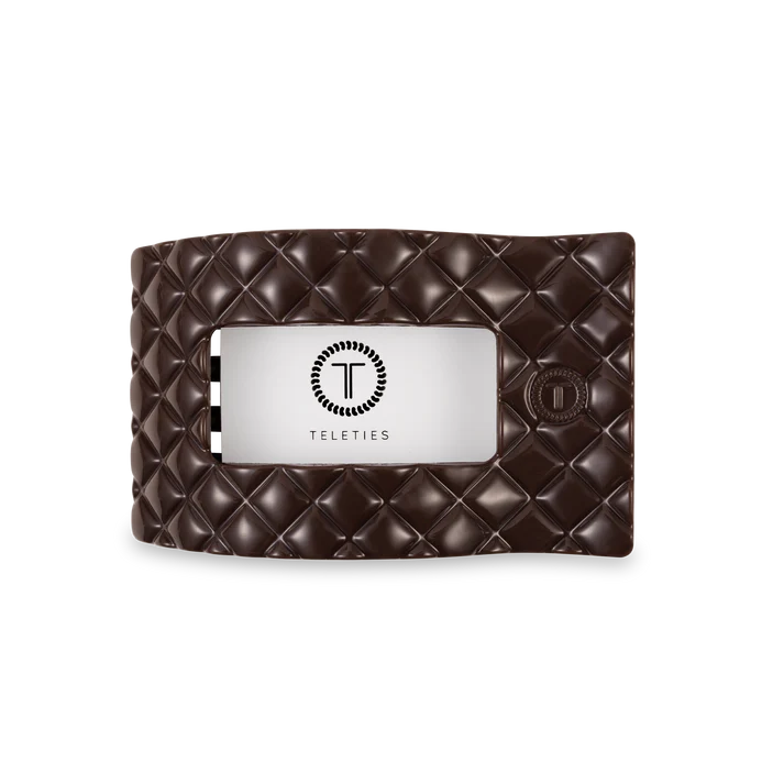 TELETIES Medium Flat Rectangle Hair Clip – No-Snag Hold for All-Day Comfort