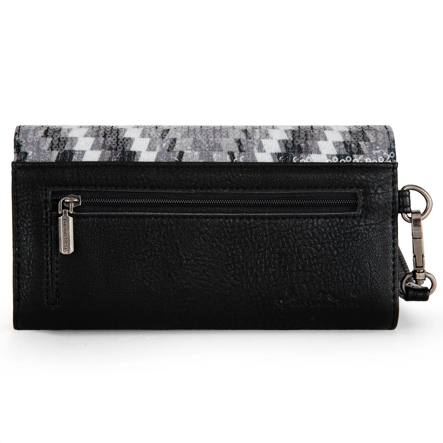 Black & White Montana West Tooled Aztec Collection Wallet – Bold Western Elegance