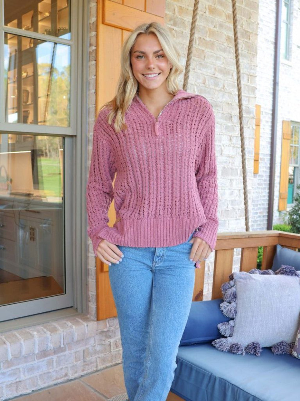Simply Souther Soft Pullover Sweater 1/4 Zip