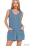 CORDED RIB SLEEVLESS ROMPER WITH POCKETS BY ZENANA