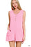 CORDED RIB SLEEVLESS ROMPER WITH POCKETS BY ZENANA