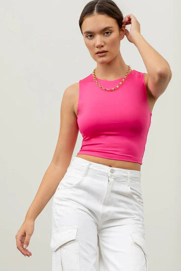 Reversible Knit Cropped Tank Top – Blu Pepper Versatile Style for Every Mood 💫