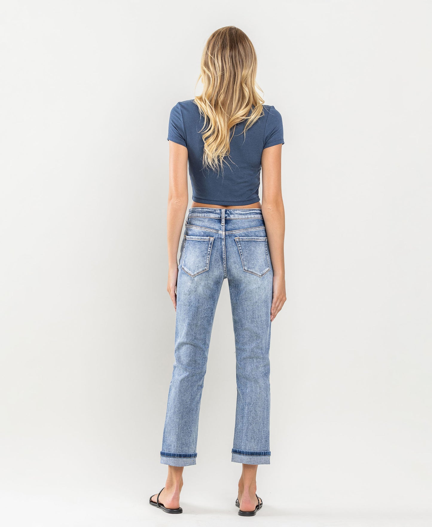 Vervet High Rise Paint Splatter Cuffed Boyfriend Jeans – Cool Casual Statement