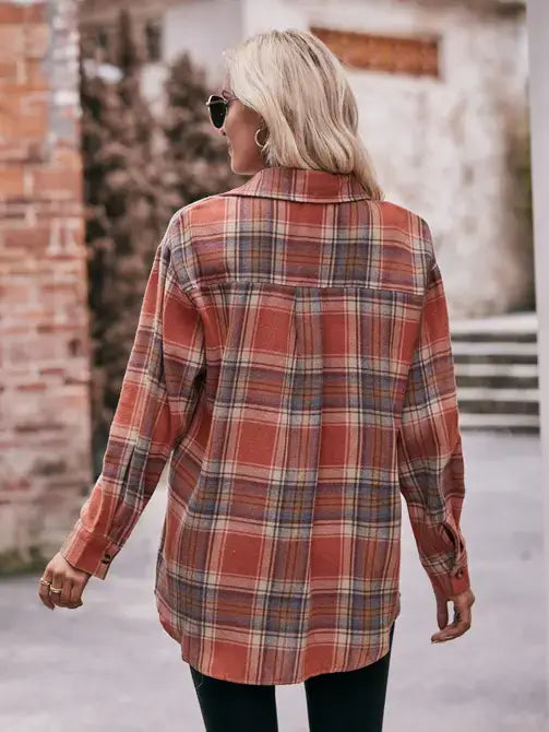 Casual Fashion Oversized Loose Plaid Shirt