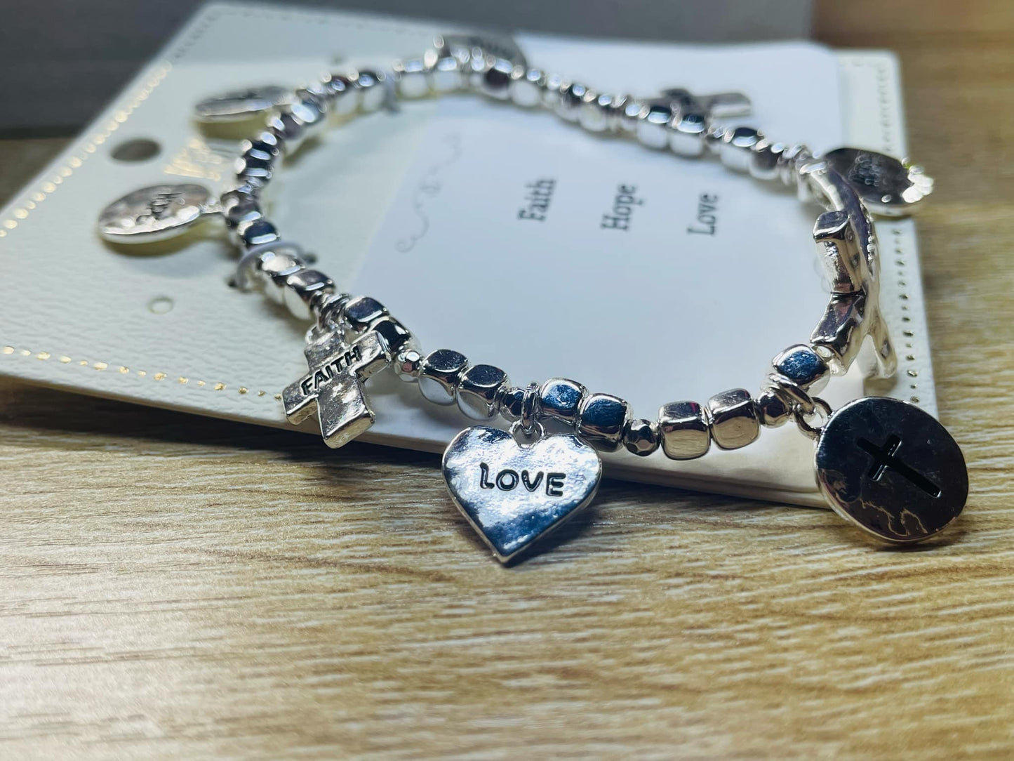 Faith, Hope & Love Charm Bracelet