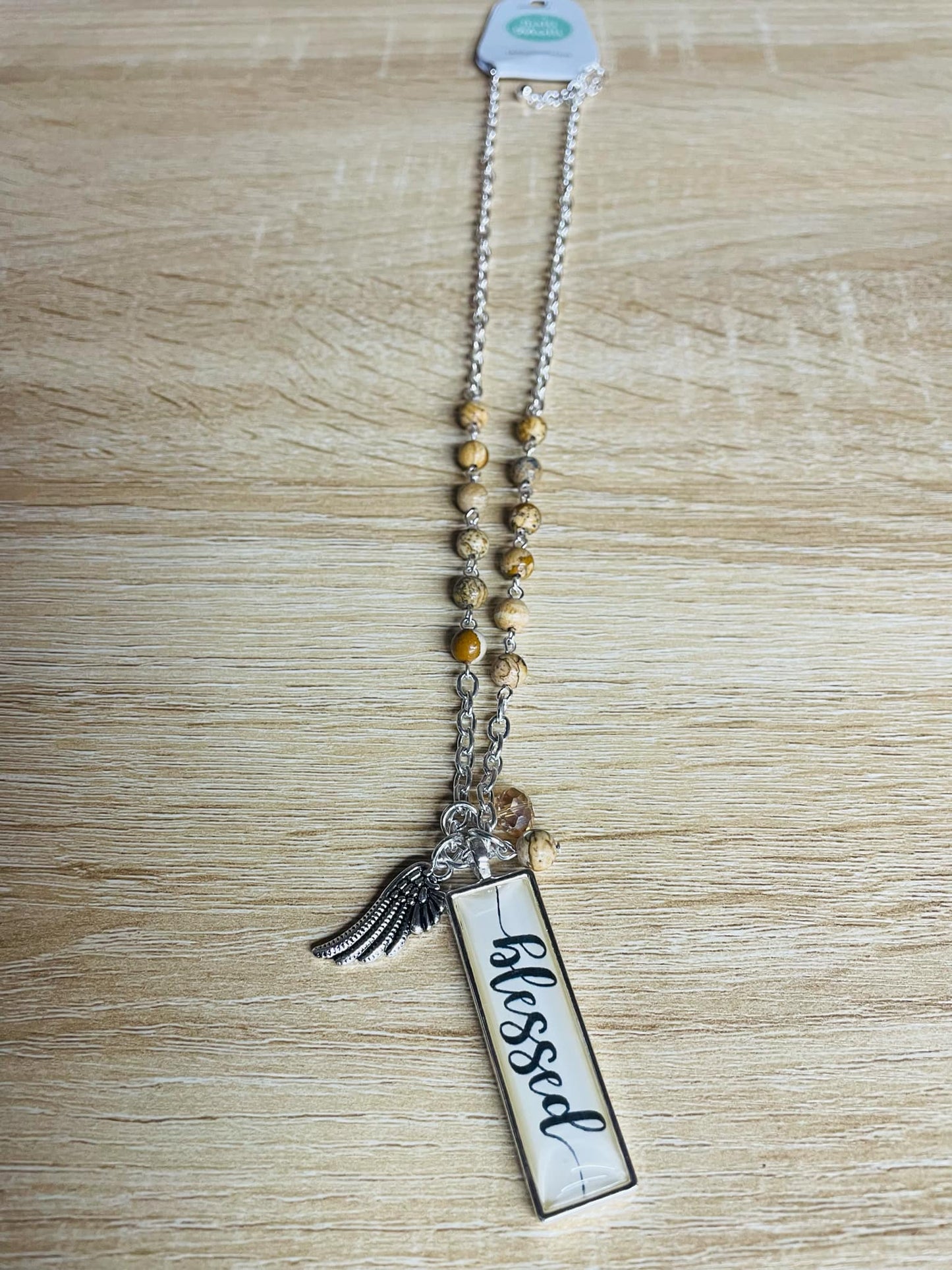 “Believe Your Blessed necklace pendant on delicate chain”
“Inspirational engraved jewelry from B7 Boutique”
“Positive message necklace with adjustable chain”
