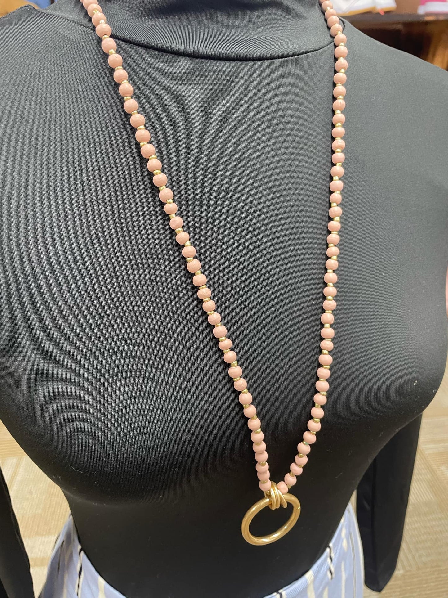 “Basic Beady Necklace with round bead charms on chain”
“Bold statement bead chain necklace from B7 Boutique”
“Chunky bead charm necklace for fashion layering”