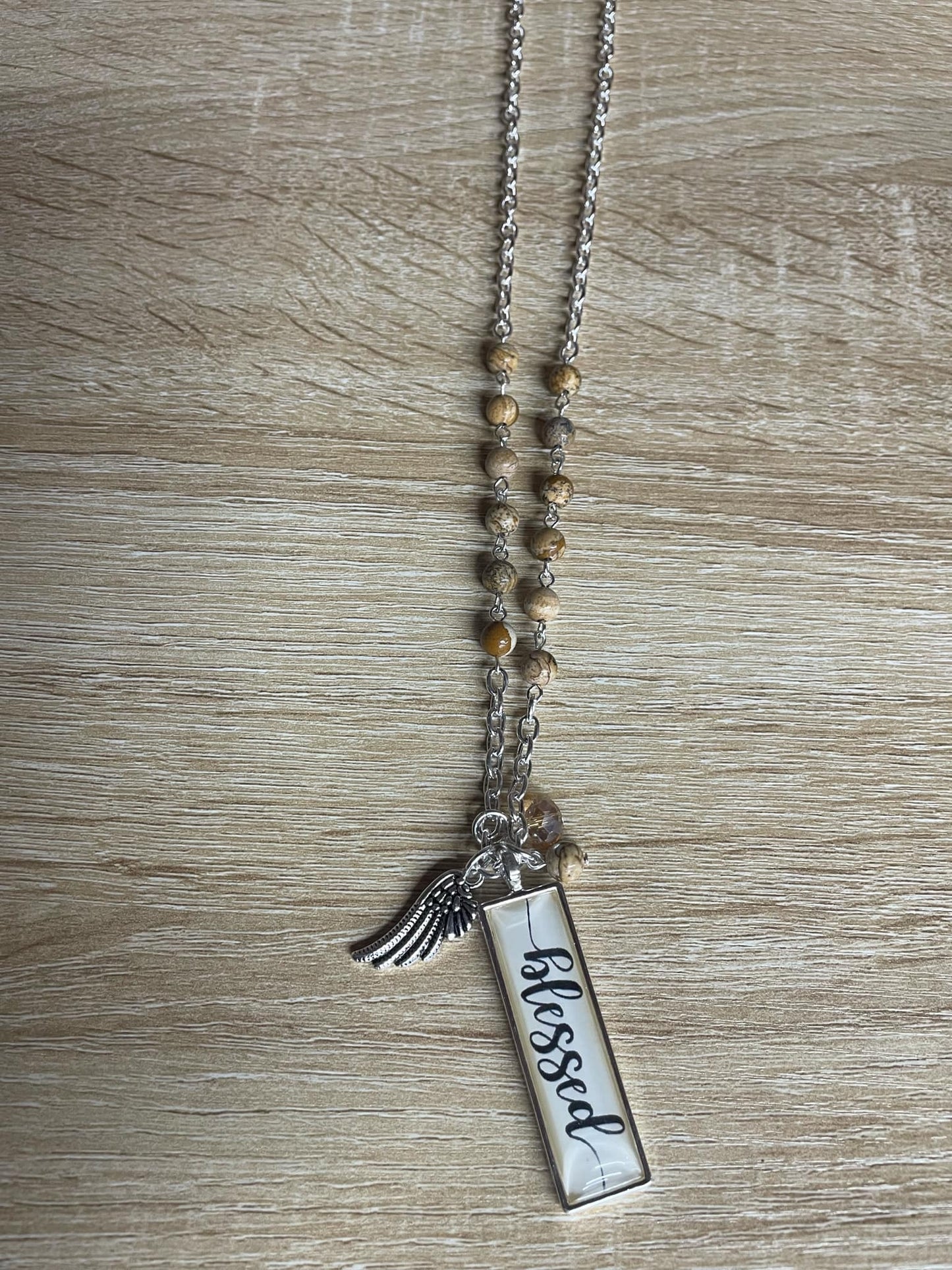 “Believe Your Blessed necklace pendant on delicate chain”
“Inspirational engraved jewelry from B7 Boutique”
“Positive message necklace with adjustable chain”