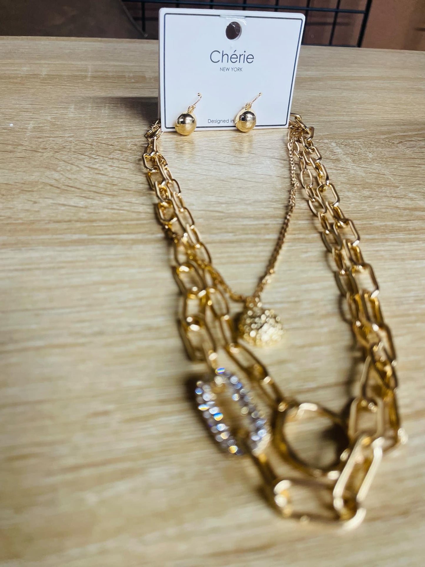 “Layers for Days necklace and earring set – Tear Drop style”
“Layered necklace with matching Leafy Chain earrings”
“Big Paper Clip layered necklace and earring duo, no-tarnish”