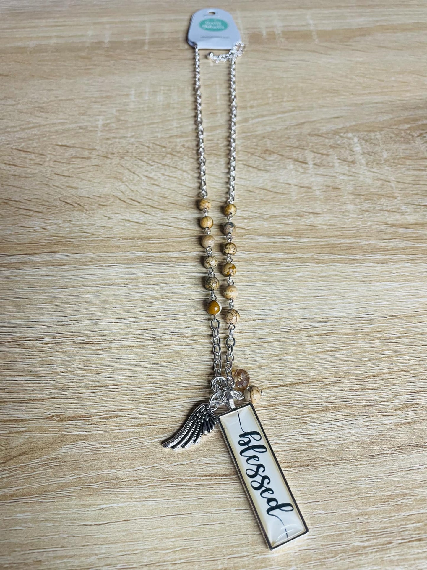 “Believe Your Blessed necklace pendant on delicate chain”
“Inspirational engraved jewelry from B7 Boutique”
“Positive message necklace with adjustable chain”