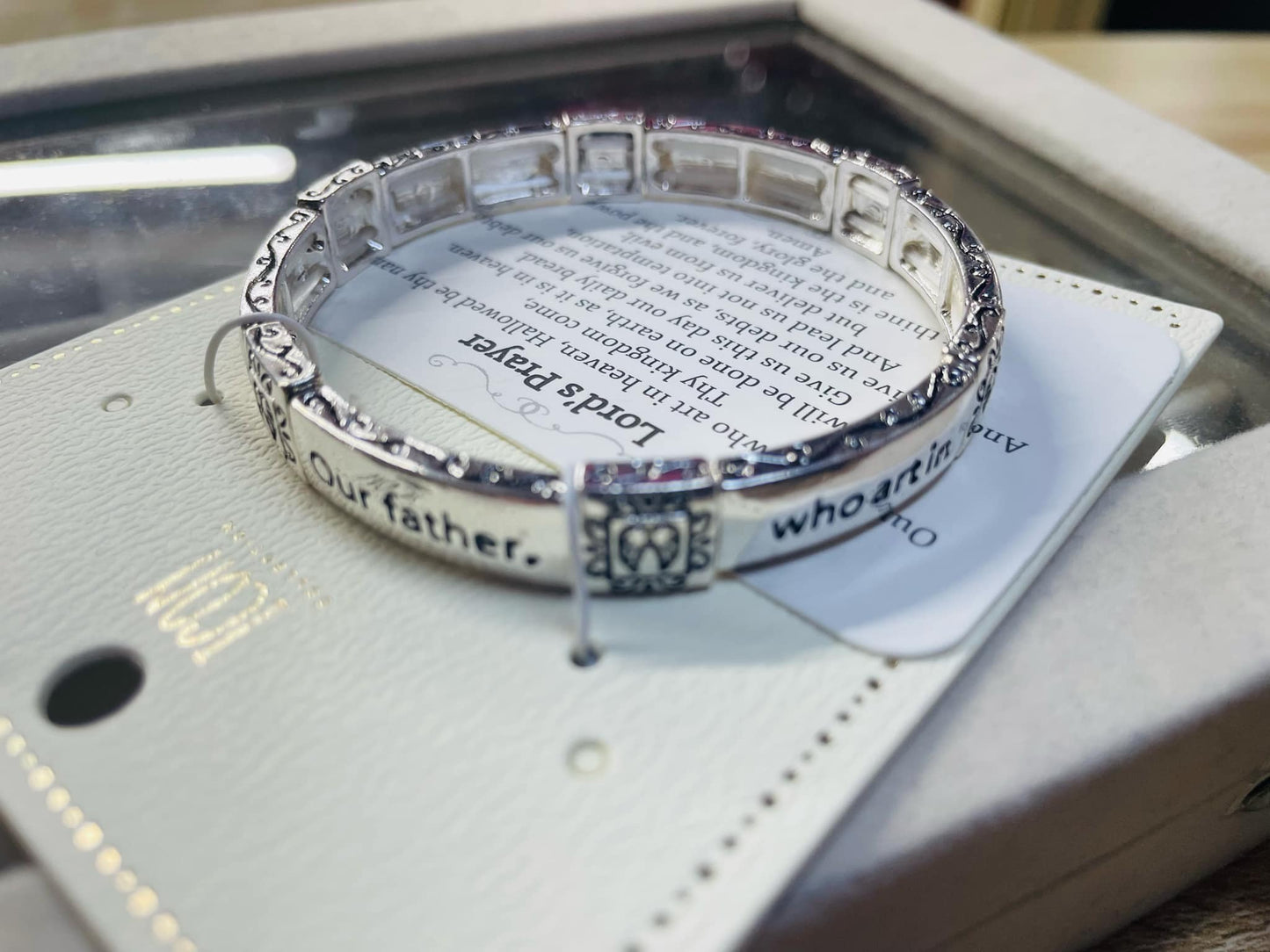 Lord’s Prayer Engraved Bangle Bracelet