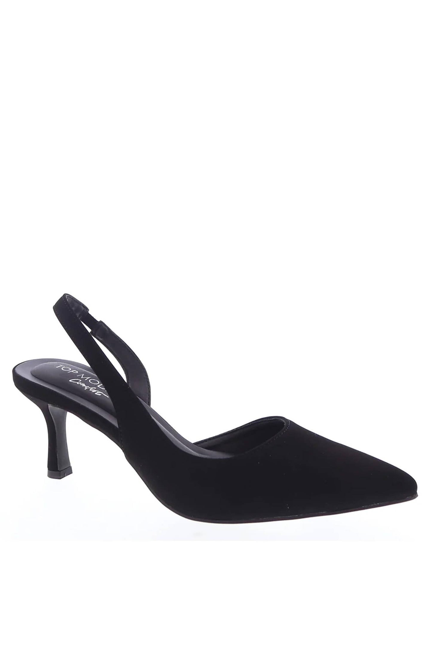Black Slingback Heel | Pointed Toe Kitten Heel