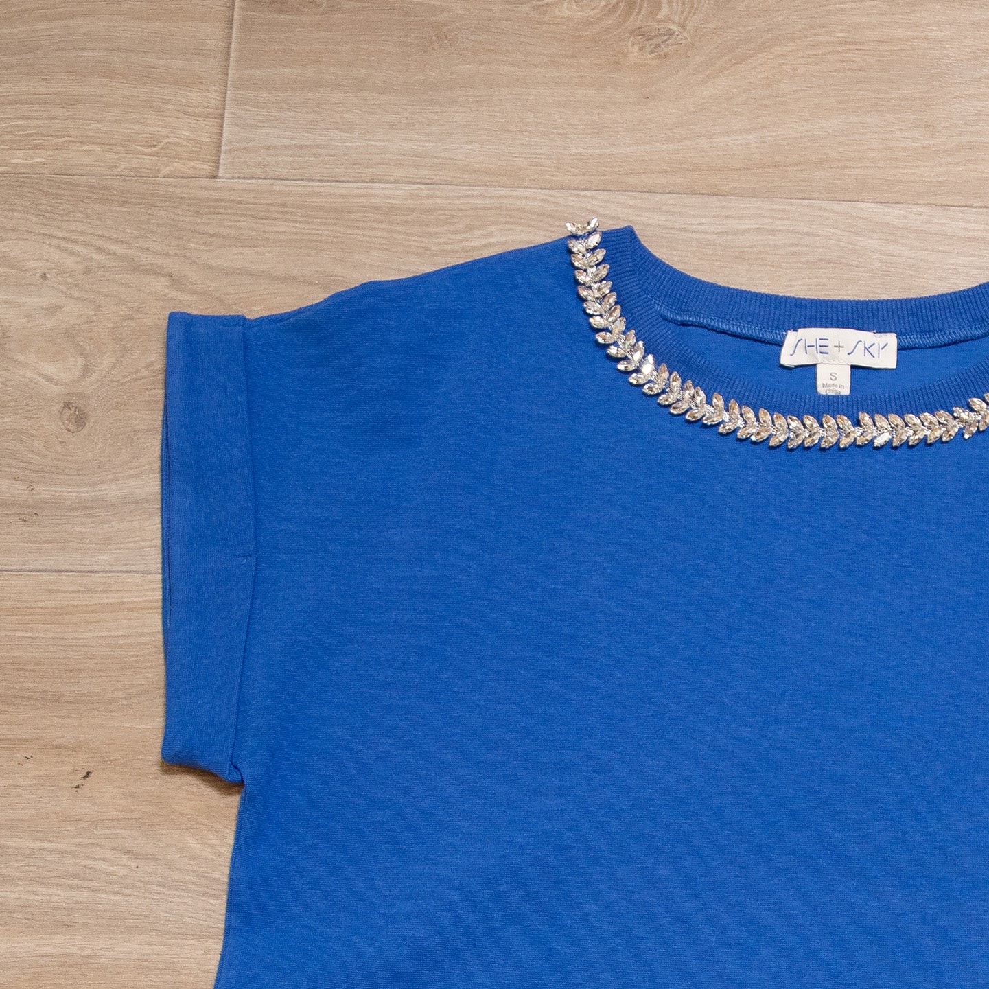 Blue Radiance Embellished Tee
