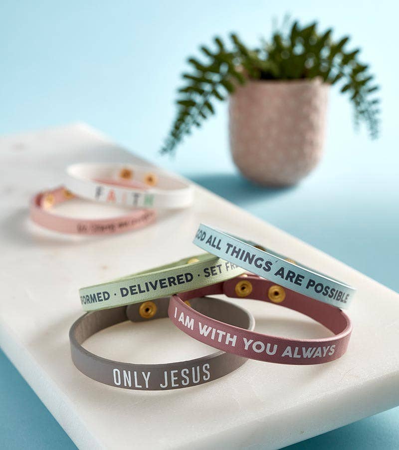 Only Jesus Vegan Leather Bracelet | Thin Adjustable Faith Bracelet