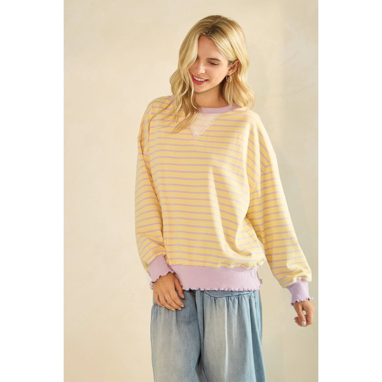 Sunbeam Stripe Lightweight Pullover ☀️