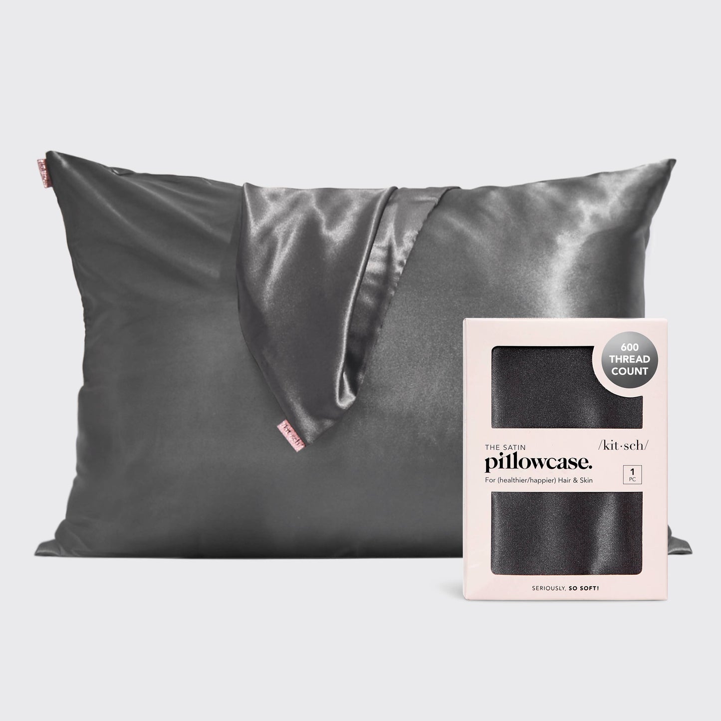 “Charcoal satin pillowcase for frizz-free hair and smooth skin”
“Luxury satin pillowcase in dark grey”
“Frizz-reducing satin pillowcase in charcoal”