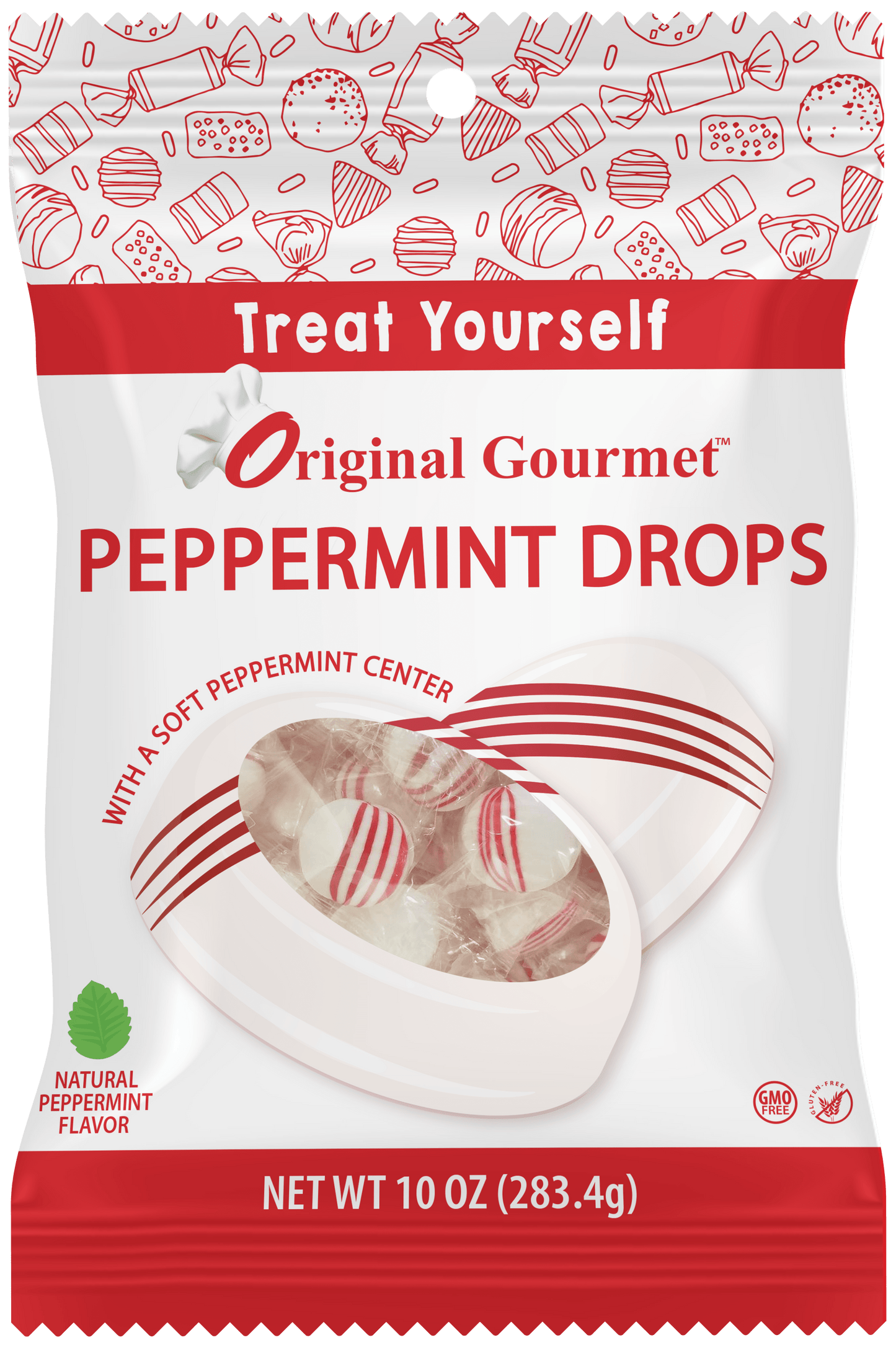 Original Gourmet Peppermint Drops | 10oz Chewy Center Peppermint Candy