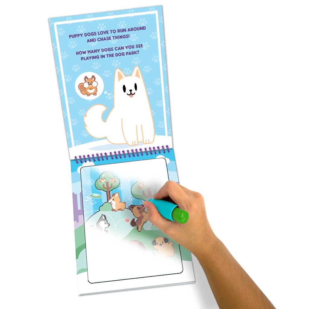 “Water Magic Pet Paradise activity kit with blueberry scented brush”
“Mess-free water art set revealing pet scenes”
“Reusable kids activity book with scented brush – Pet Paradise”