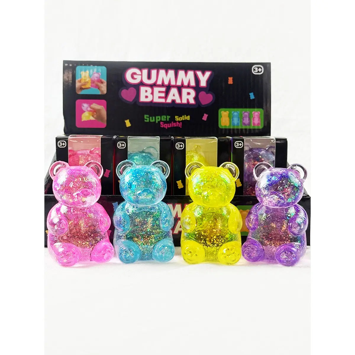 Glitter Gummy Bear Squishy | Sparkly Jelly Sensory Toy