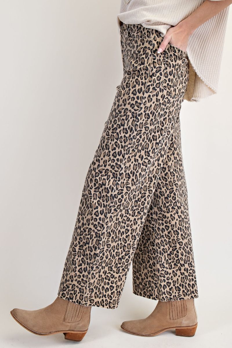 Wild Intentions Animal Print Wide Leg Pants by Easel