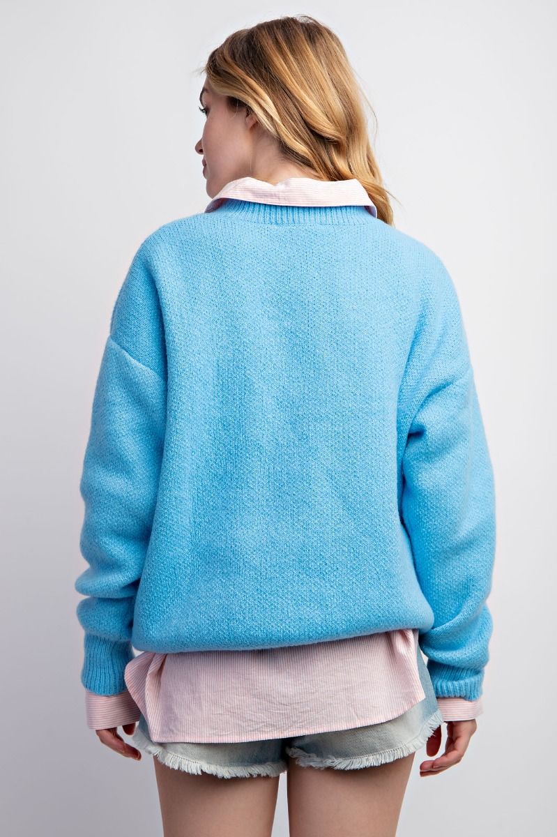 “Smiley Face Loose Fit Sweater by Easel with boxy fit”
“Cozy polyester smiling face pullover sweater”
“Relaxed sweater showing smiley face – Comfort meets charm”