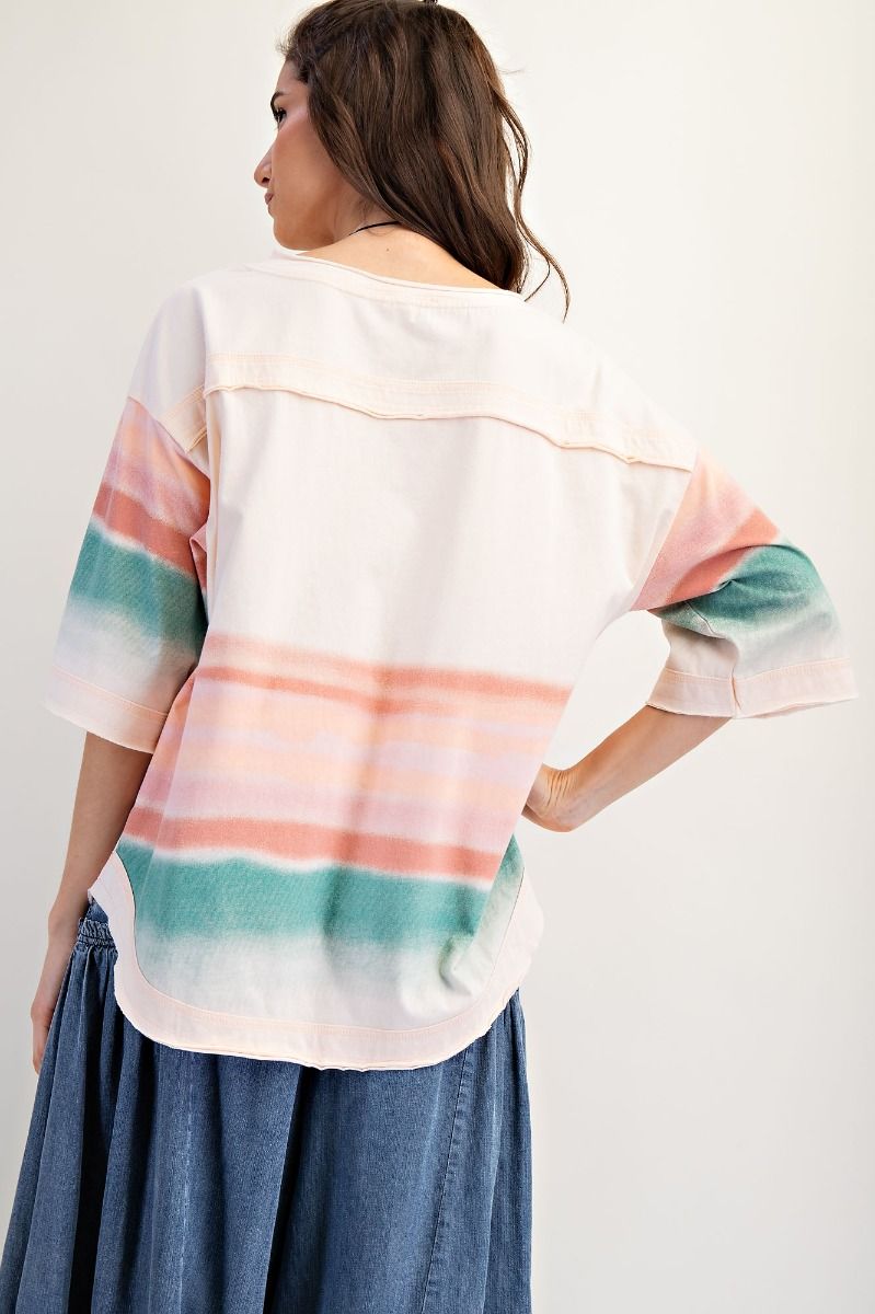 Sunset Dreams By Easel – Dreamy Desert Cactus Art Tee 🌵✨