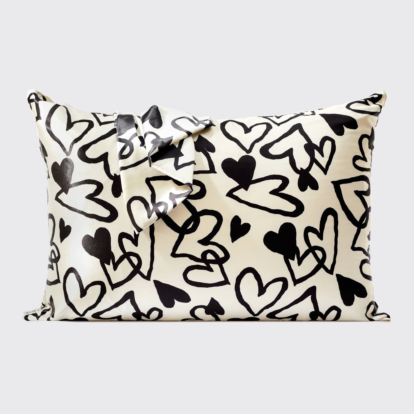 Standard Satin Pillowcase – Heart Print ❤️ Silky Sweet Dreams by Kitsch