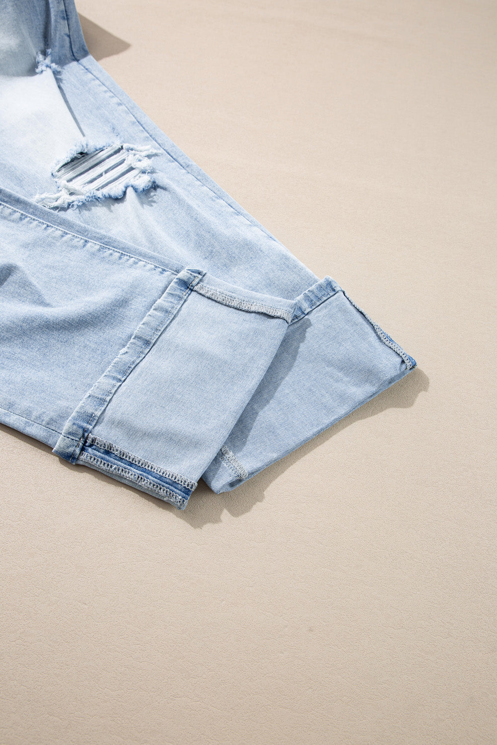 90s Vintage Light Wash Distressed Straight Leg Jeans
