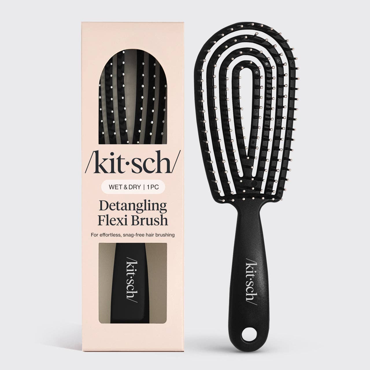 KITSCH Detangling Flexi Brush – Ergonomic Hair Brush for All Hair Types | Black
